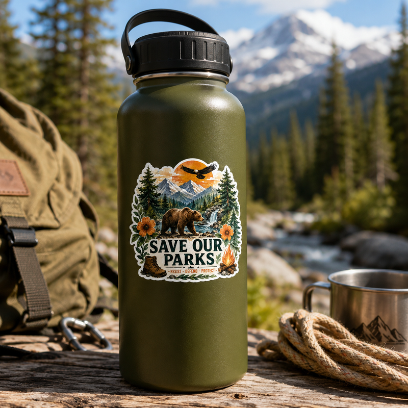 Hiking & Camping Sticker, Gift for Nature Lovers