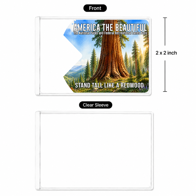 Redwood National Park Pass Sleeve, Gift for Hikers & Campers