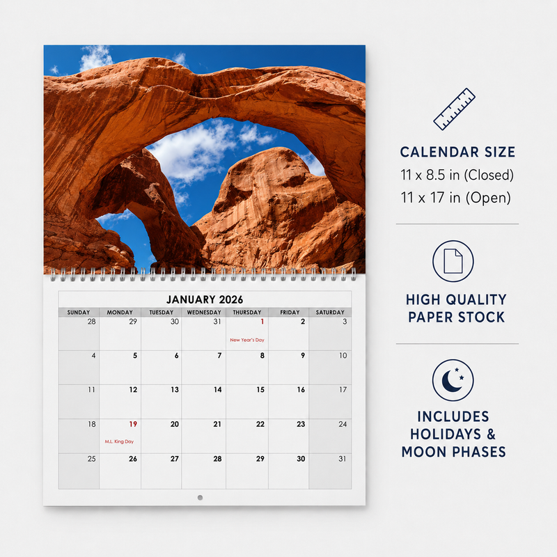 2027 National Parks Wall Calendar, 18-Month July 2026-Dec 2027 Monthly Calendar, Gift for National Park Lovers