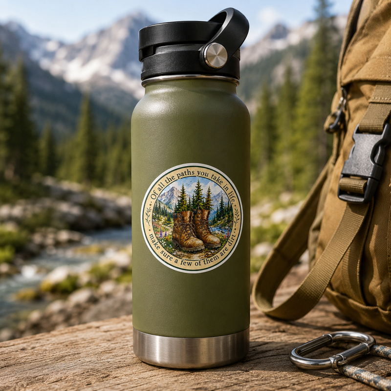 Hiking & Camping Sticker, Gift for Nature Lovers