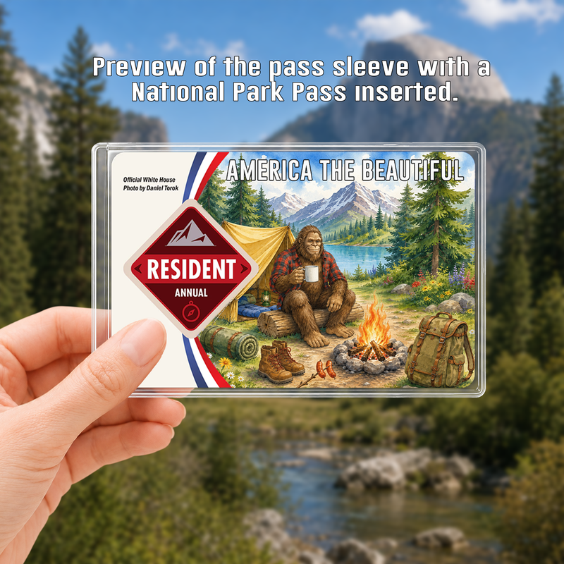 Bigfoot Camfire National Park Pass Sleeve – Hiking Camping Gift
