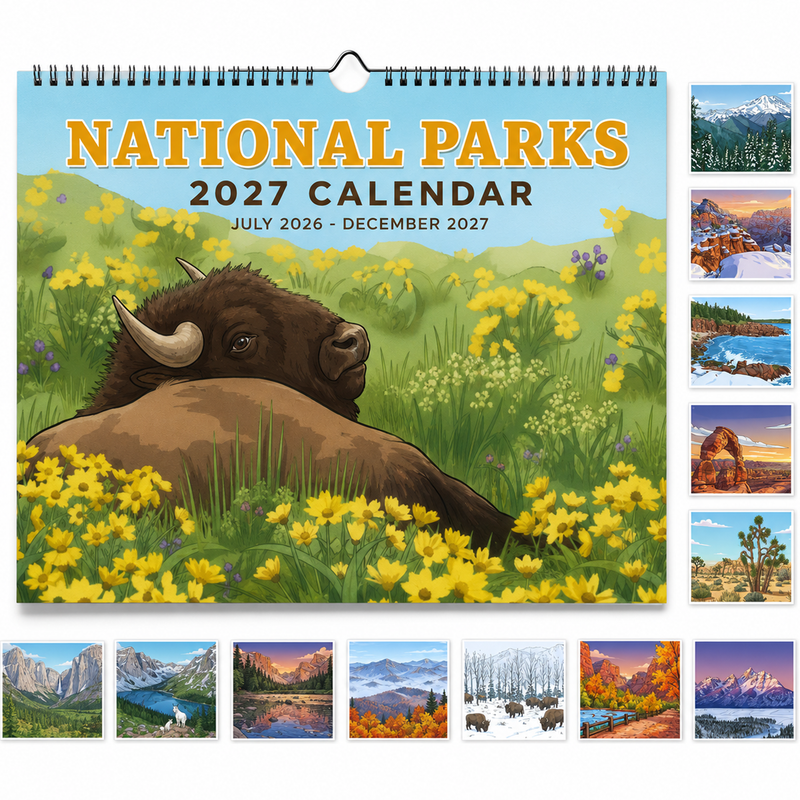 2027 National Parks Wall Calendar, Gift for National Park Lovers