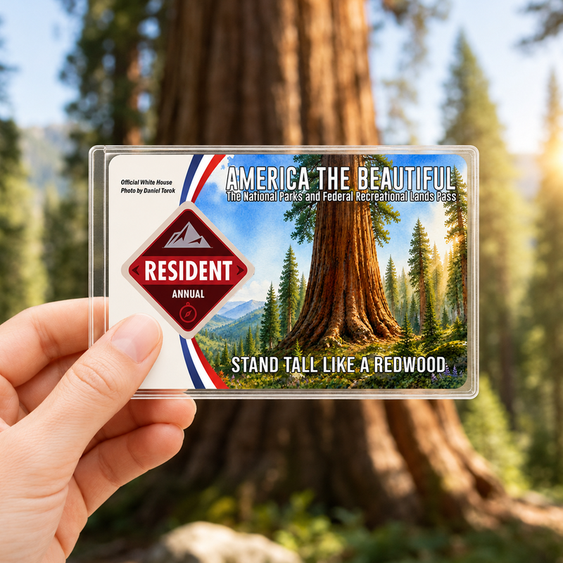 Redwood National Park Pass Sleeve, Gift for Hikers & Campers