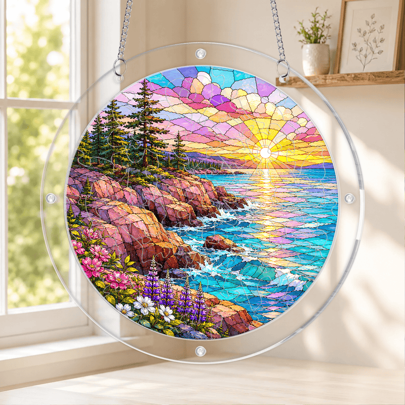 Acadia National Park Acrylic Puzzle Suncatcher, Coastal Window Decor, Nature Lover Gift