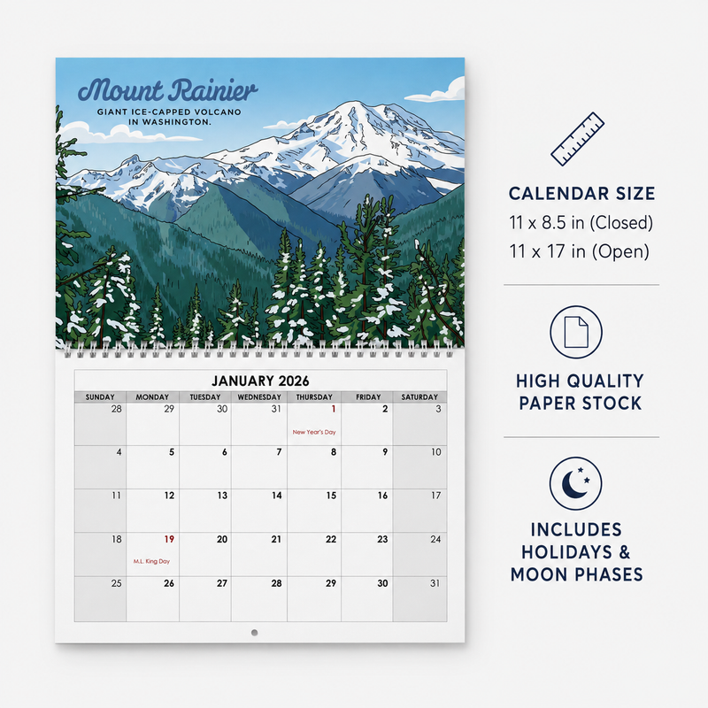 2027 National Parks Wall Calendar, Gift for National Park Lovers