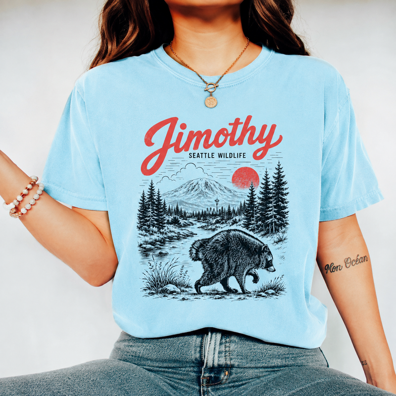 Jimothy Raccoon Shirt, Funny Seattle Wildlife Tee, Vintage Pacific Northwest Comfort Colors T-Shirt
