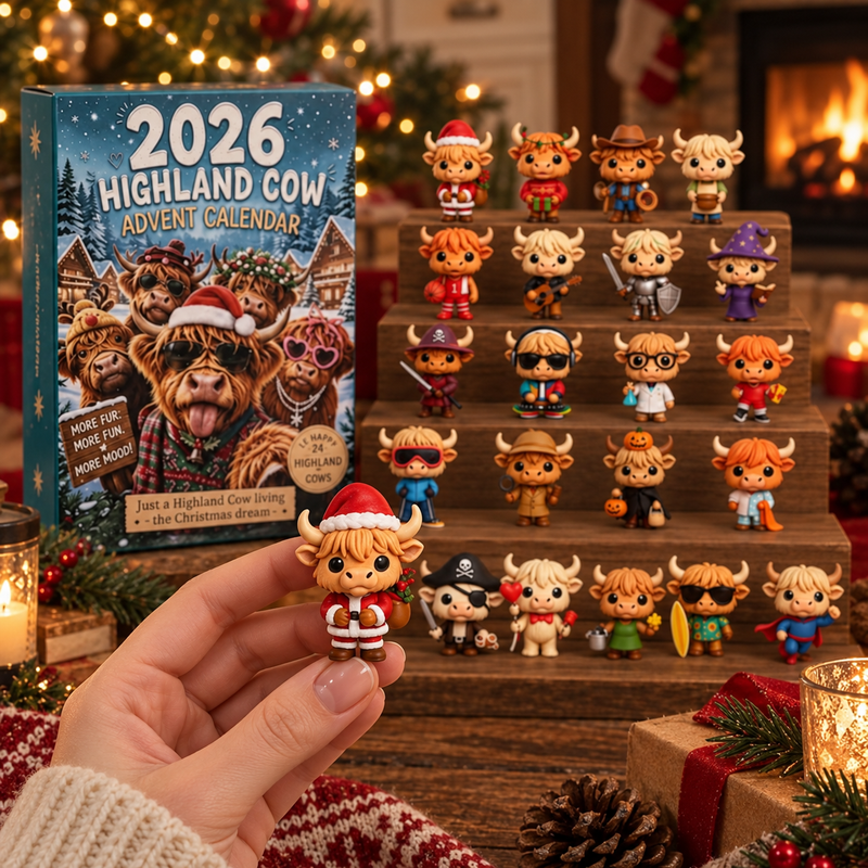 2026 Highland Cow Advent Calendar, Halloween Gift & Fall Decor