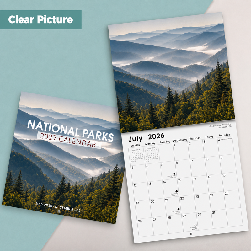 2027 National Parks Wall Calendar, 18-Month July 2026-Dec 2027 Monthly Calendar, Gift for National Park Lovers