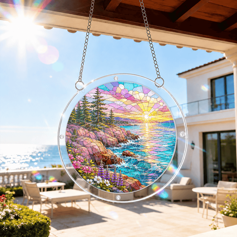 Acadia National Park Acrylic Puzzle Suncatcher, Coastal Window Decor, Nature Lover Gift