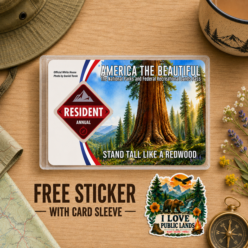 Redwood National Park Pass Sleeve, Gift for Hikers & Campers