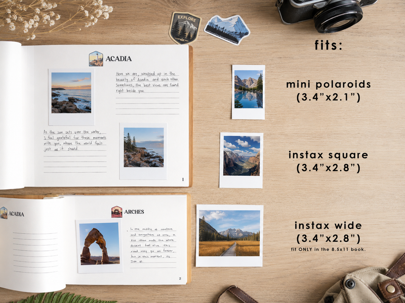Personalized USA National Parks Adventure Book, Wooden Travel Journal & Photo Album, Gift for Hikers