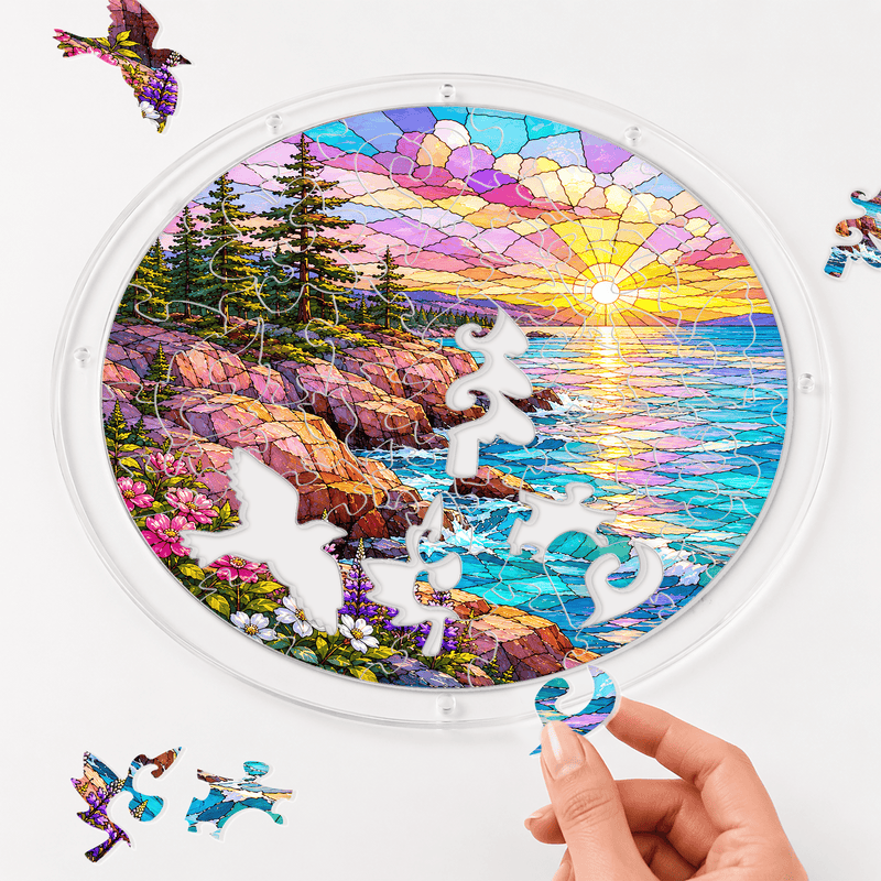 Acadia National Park Acrylic Puzzle Suncatcher, Coastal Window Decor, Nature Lover Gift