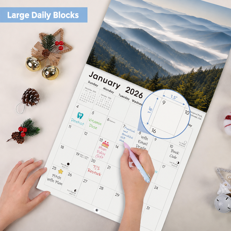 2027 National Parks Wall Calendar, 18-Month July 2026-Dec 2027 Monthly Calendar, Gift for National Park Lovers