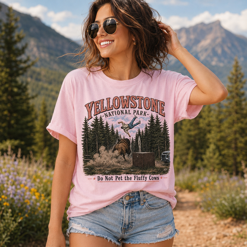 Do Not Pet the Fluffy Cows Shirt, Bison Yellowstone National Park T-Shirt, Gift for Campers
