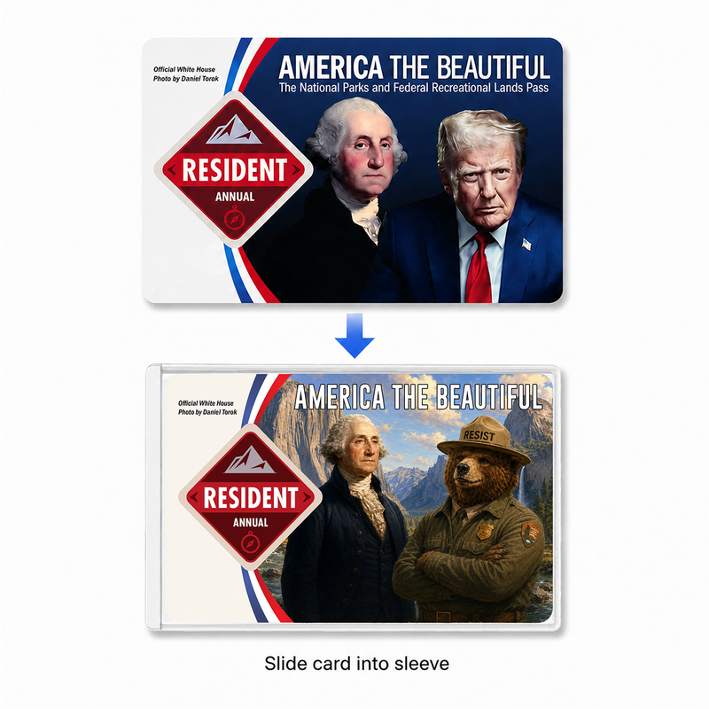 Resist Bear National Park Pass Sleeve – Gift for Hikers & Travel Lovers