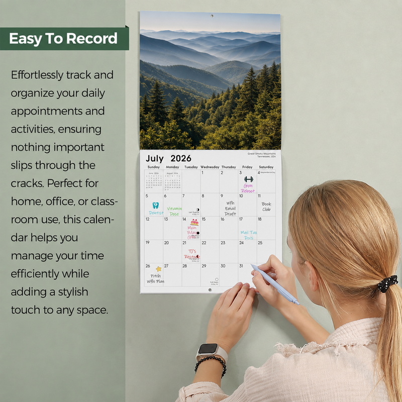 2027 National Parks Wall Calendar, 18-Month July 2026-Dec 2027 Monthly Calendar, Gift for National Park Lovers