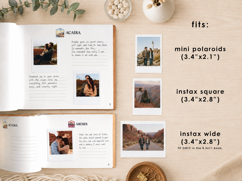 Personalized America National Parks Adventure Book, Wooden Travel Journal & Photo Album, Gift for Hikers