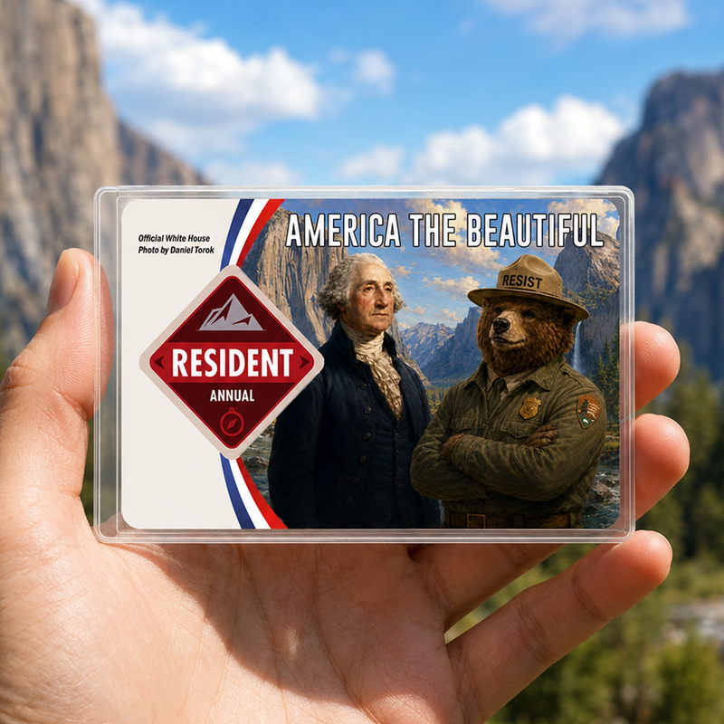 Resist Bear National Park Pass Sleeve – Gift for Hikers & Travel Lovers