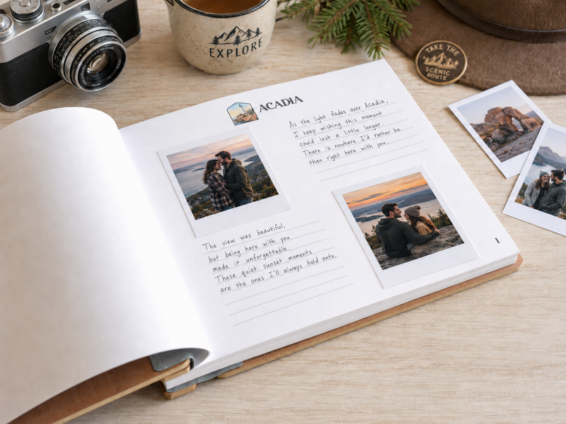 Personalized America National Parks Adventure Book, Wooden Travel Journal & Photo Album, Gift for Hikers
