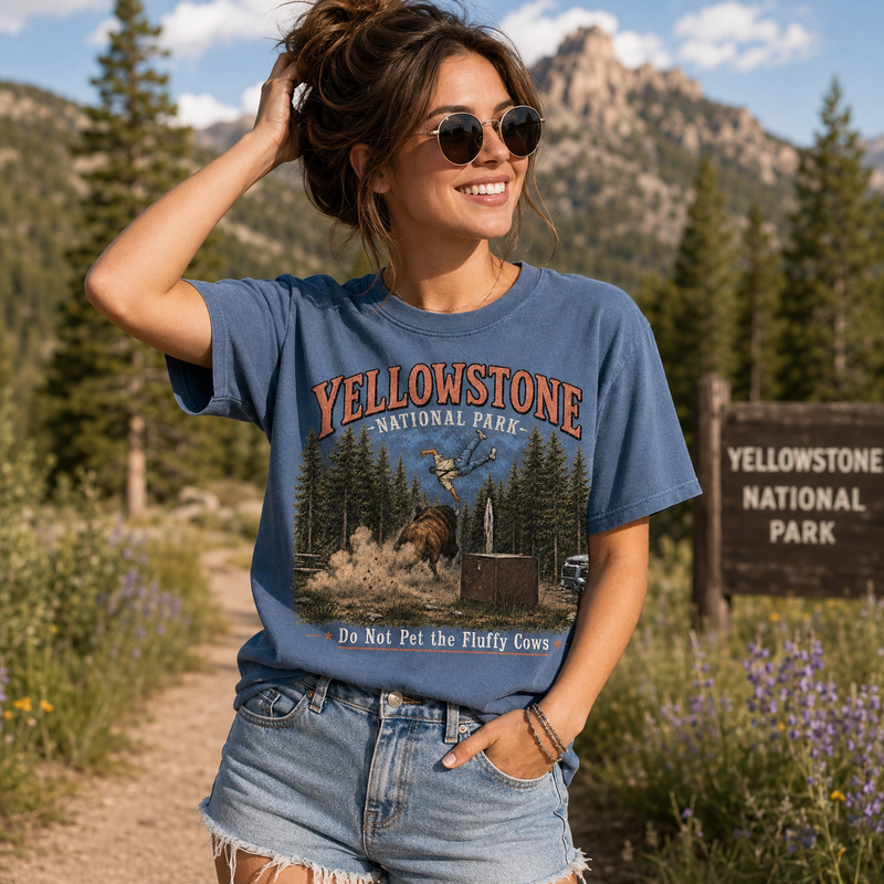 Do Not Pet the Fluffy Cows Shirt, Bison Yellowstone National Park T-Shirt, Gift for Campers