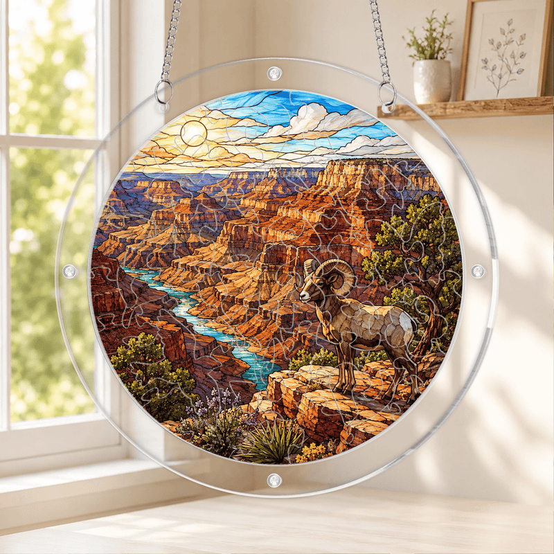 Grand Canyon National Park Acrylic Puzzle Suncatcher, Window Hanging Decor, Gift for Nature Lovers