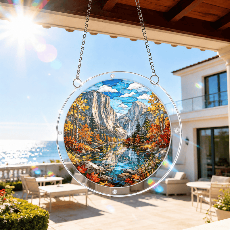 Yosemite Acrylic Puzzle Suncatcher, Window Hanging Decor, Gift for Nature Lovers