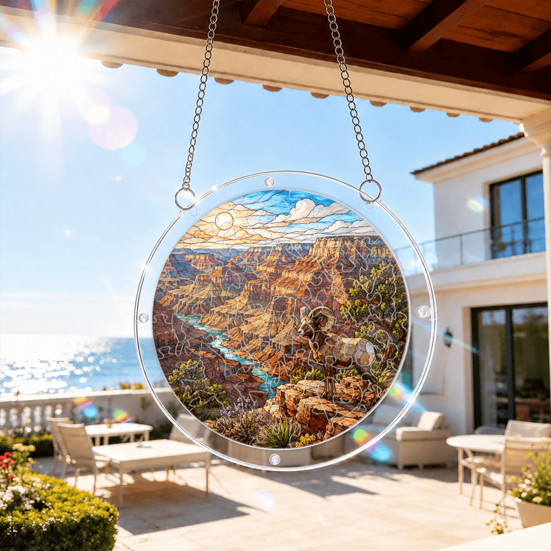 Grand Canyon National Park Acrylic Puzzle Suncatcher, Window Hanging Decor, Gift for Nature Lovers