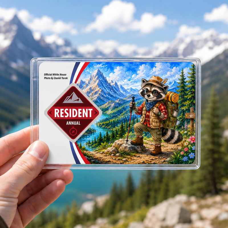 Hiking Raccoon National Park Pass Sleeve | Outdoor Camper Gift
