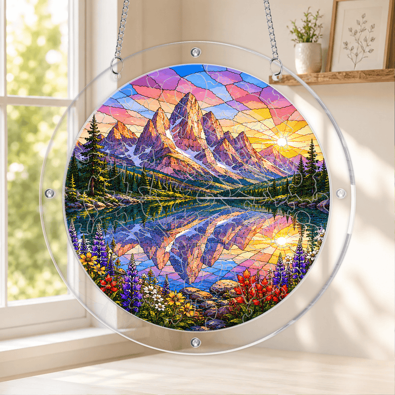 Grand Teton National Park Acrylic Puzzle Suncatcher, Window Hanging Decor, Gift for Nature Lovers