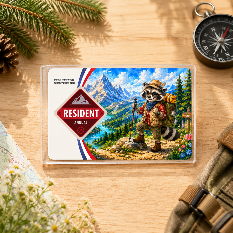 Hiking Raccoon National Park Pass Sleeve | Outdoor Camper Gift