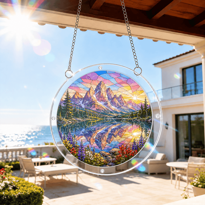 Grand Teton National Park Acrylic Puzzle Suncatcher, Window Hanging Decor, Gift for Nature Lovers