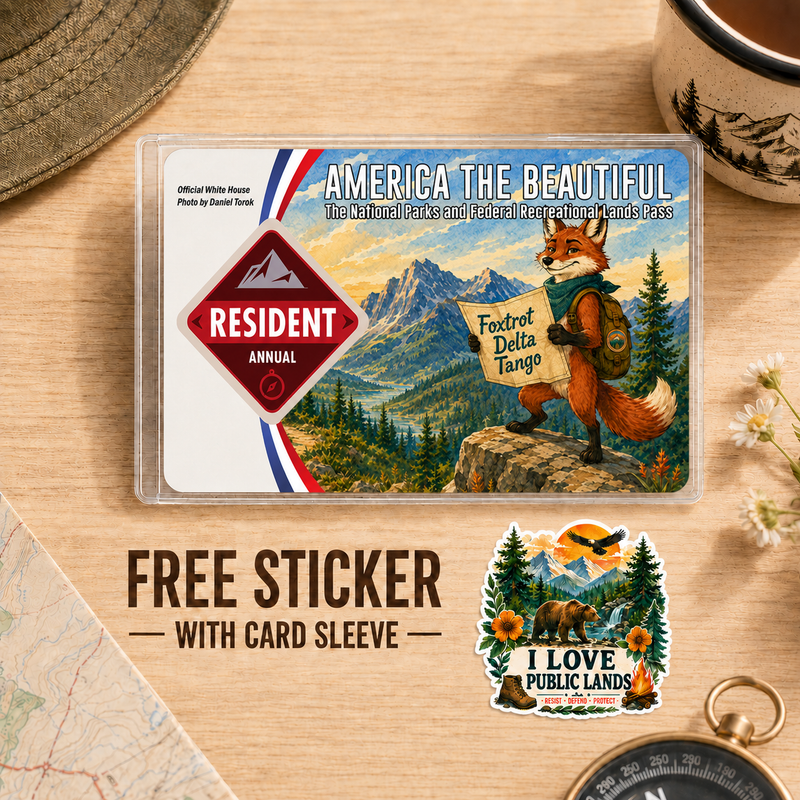 Funny Fox National Park Pass Sleeve, Gift for Hikers