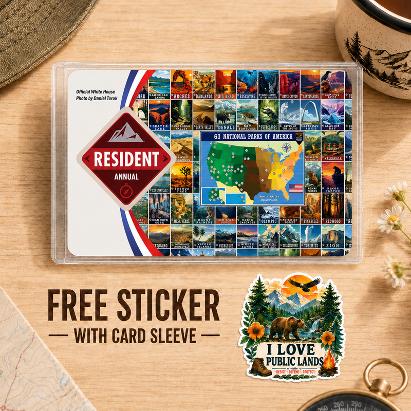 National Park Poster Pass Sleeve, Gift for Hikers & Campers