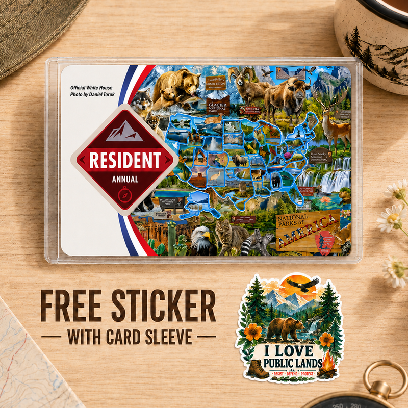 Wildlife Map National Park Pass Sleeve, Hiking & Camping Gift