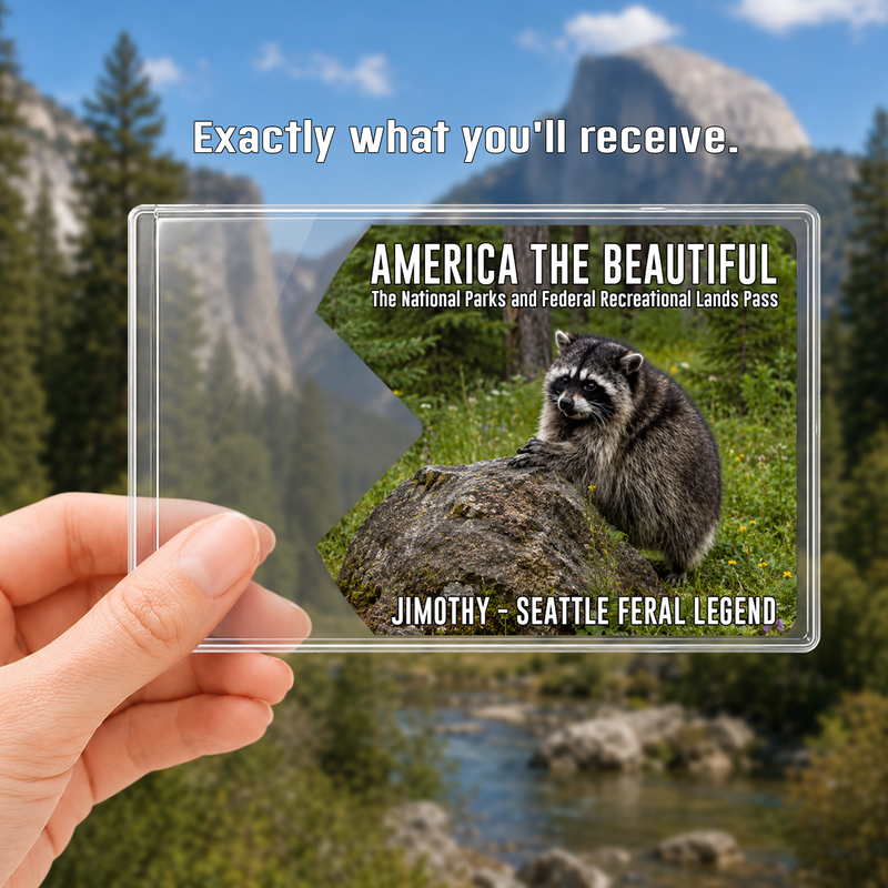 Jimothy Raccoon National Park Pass Sleeve, America the Beautiful Pass Holder, Gift for Hiker