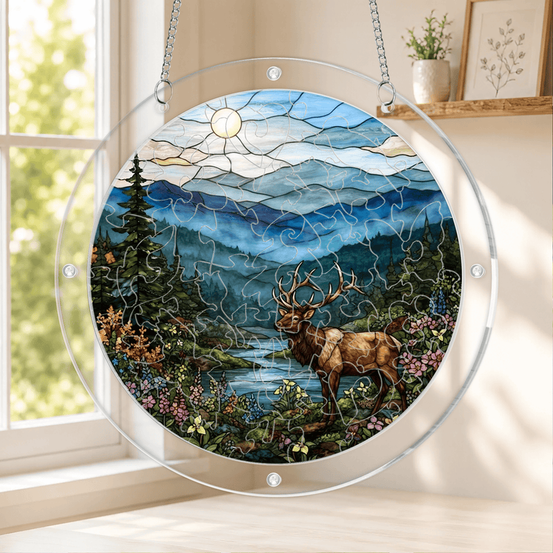 Great Smoky Mountains National Park Acrylic Puzzle Suncatcher, Window Hanging Decor, Gift for Nature Lovers