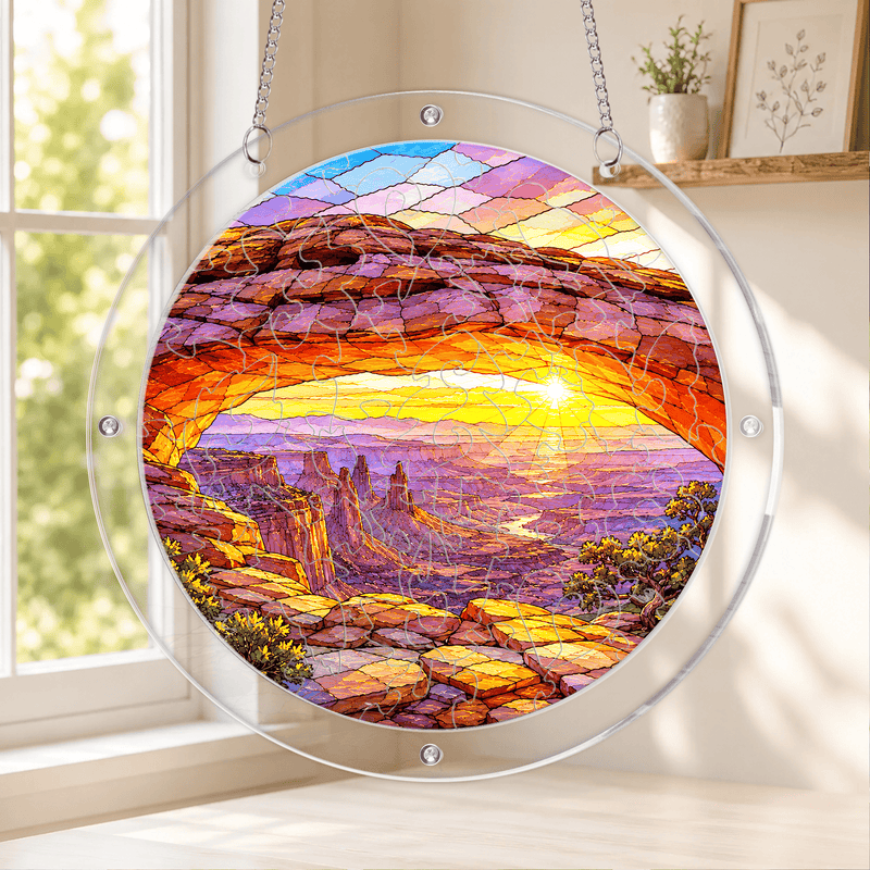 Canyonlands Acrylic Puzzle Suncatcher, Mesa Arch Window Decor, Nature Lover Gift