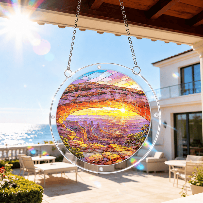 Canyonlands Acrylic Puzzle Suncatcher, Mesa Arch Window Decor, Nature Lover Gift