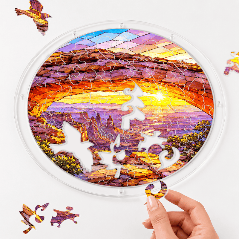 Canyonlands Acrylic Puzzle Suncatcher, Mesa Arch Window Decor, Nature Lover Gift