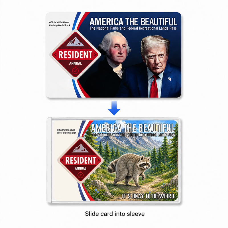 Jimothy Raccoon National Park Pass Sleeve, America the Beautiful Pass Holder, Funny Hiker & Camper Gift