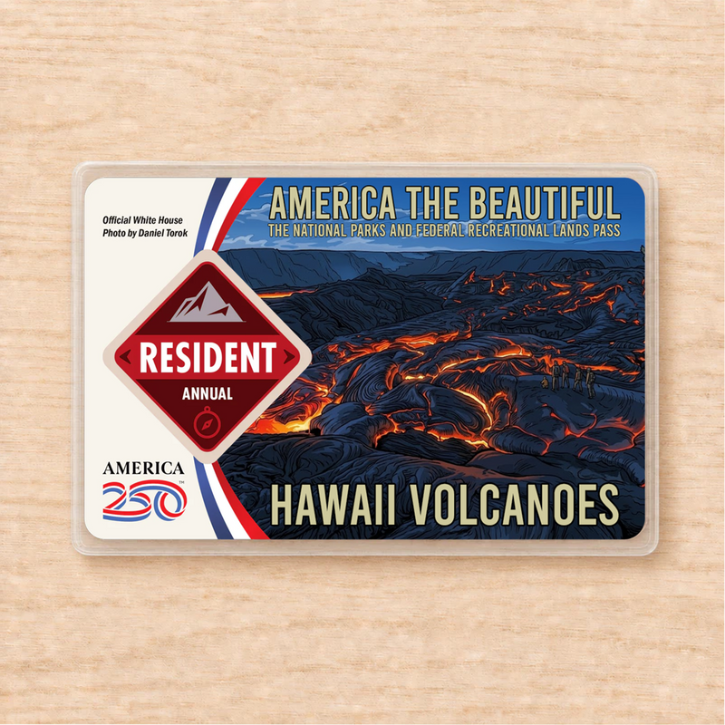Hawaii Volcanoes National Park Pass Sleeve | Gift for Hiker & Camping Lover