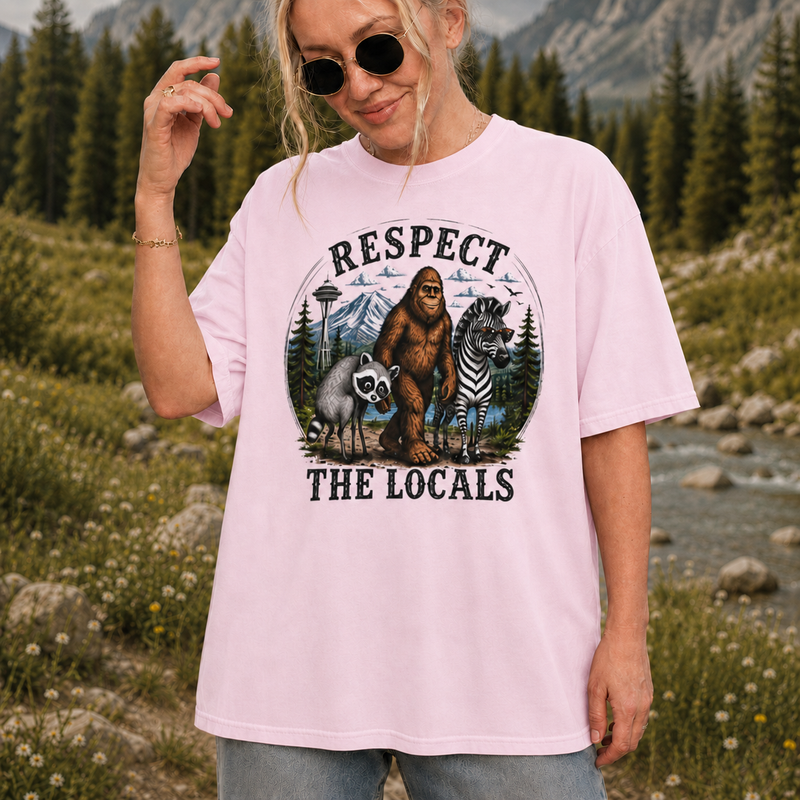 Respect the Locals T-Shirt, Bigfoot Jimothy Camping Shirt, Gift for Hikers