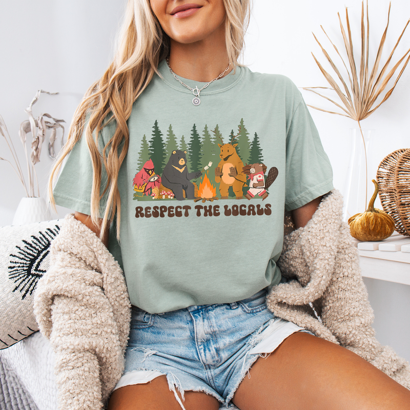 Respect the Locals National Park T-Shirt, Funny Wildlife Camping Tee, Gift for Hikers and Campers