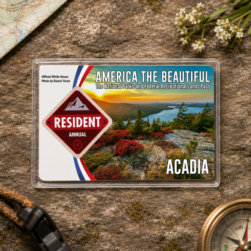Acadia National Park Pass Sleeve | Gift For Hikers & Travel Lovers | Pass Protector