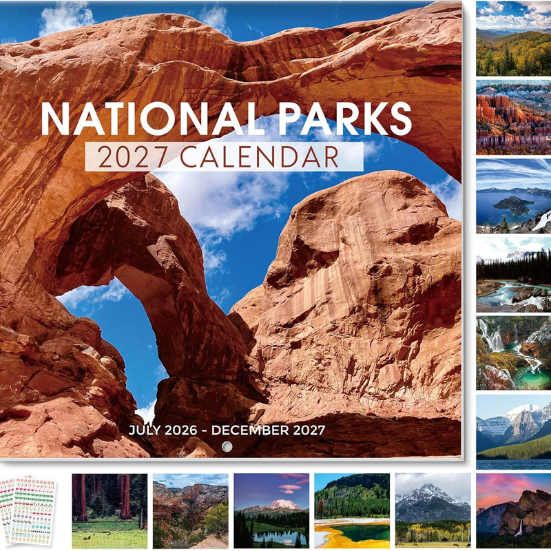 2027 National Parks Wall Calendar, 18-Month July 2026-Dec 2027 Monthly Calendar, Gift for National Park Lovers