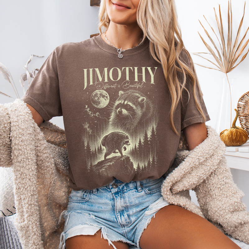 Vintage Jimothy Raccoon Shirt, Different Is Beautiful Comfort Colors Tee, Retro Moon Trash Panda Gift