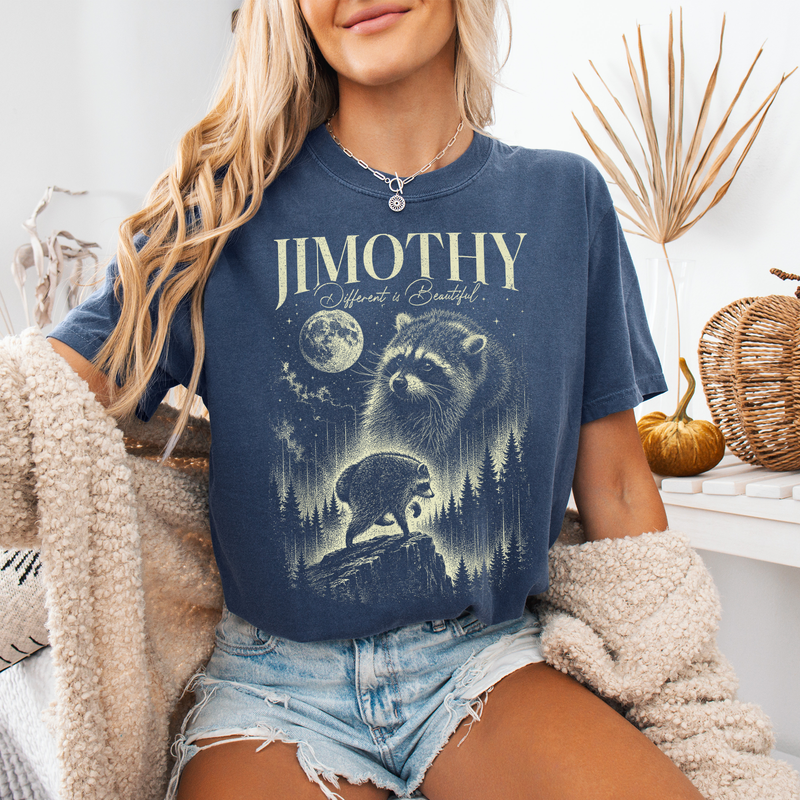 Vintage Jimothy Raccoon Shirt, Different Is Beautiful Comfort Colors Tee, Retro Moon Trash Panda Gift