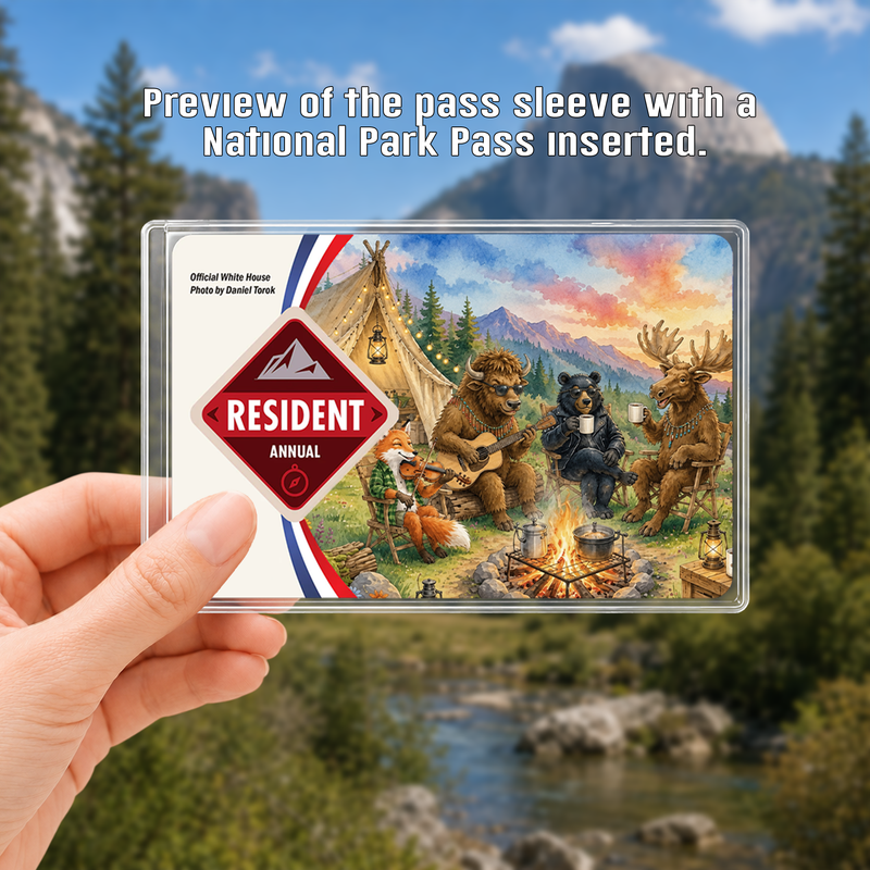Cute Animals Camping National Park Pass Sleeve | Gift for Hikers & Nature Lovers