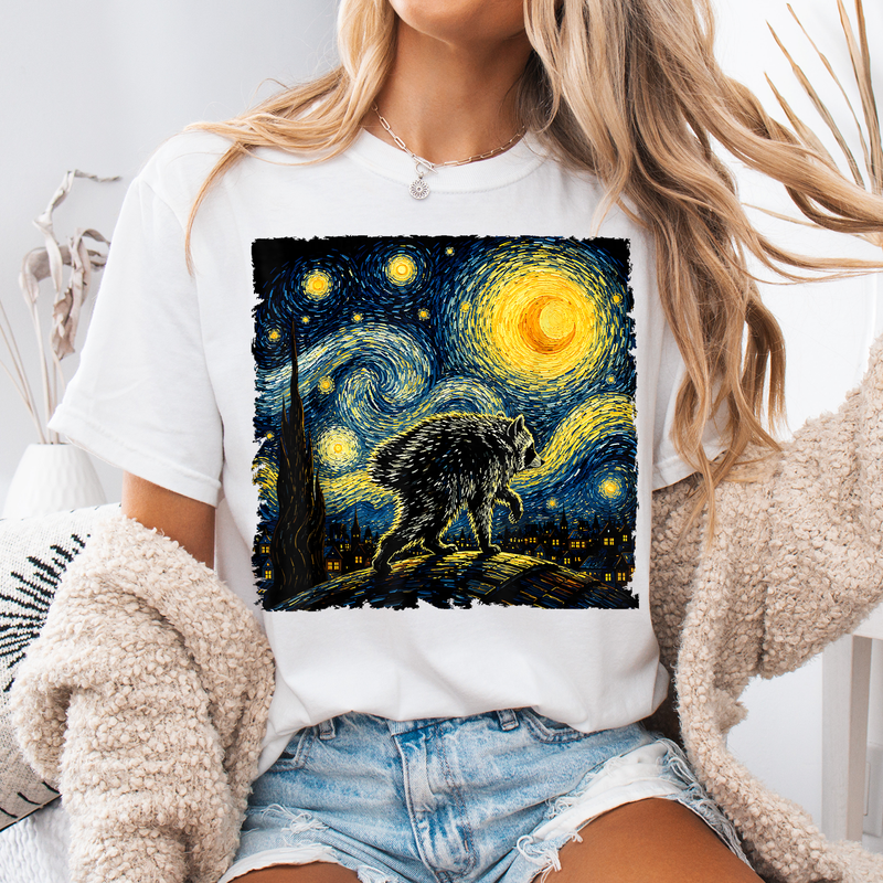 Starry Night Jimothy Raccoon Shirt, Comfort Colors Wildlife Art Tee, Animal Lover Gift