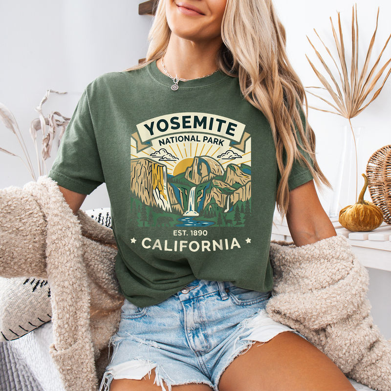 Yosemite National Park T-Shirt, Gift for Campers and Hikers